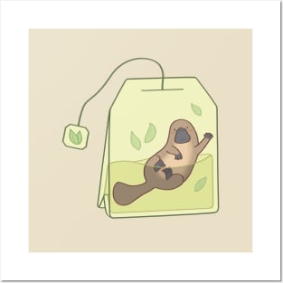 Plateapus - cute platypus in a tea bag Posters and Art